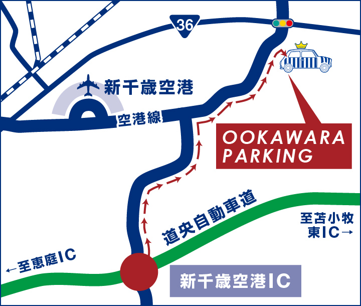 大川原パーキング近辺のマップ